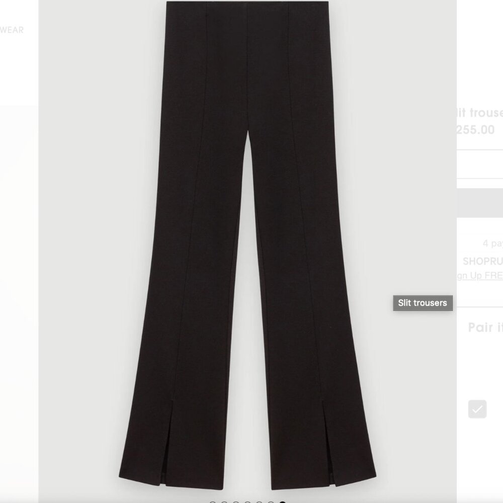 Maje black split hem trousers size 40 - Picture 7 of 10